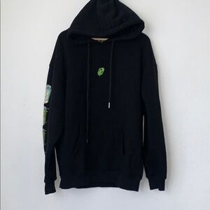 Black Hoodie with Green Accents